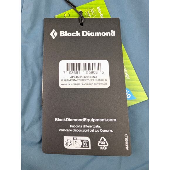 Black Diamond Men's Small Full Zip Alpine Start Hoody Jacket Creek Blue - Picture 5 of 11